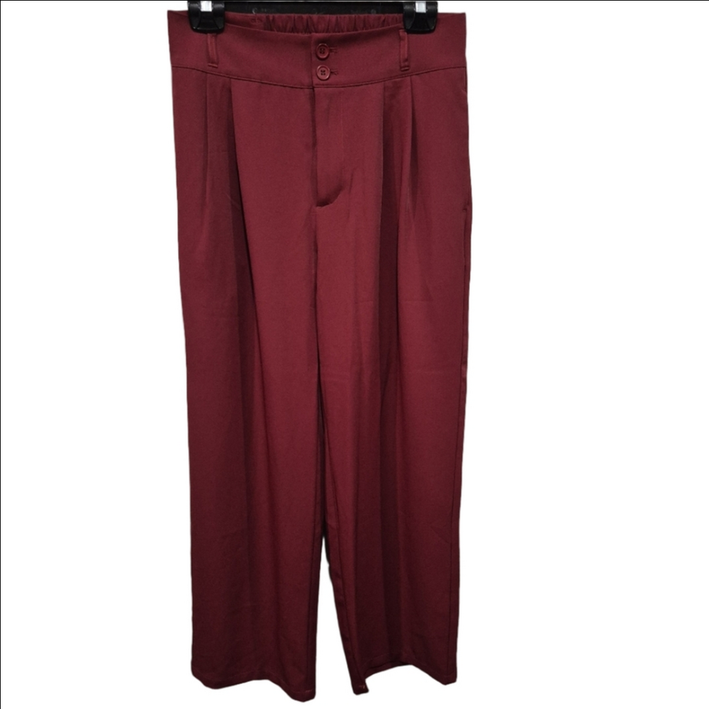 Halara High Rise Wide Leg Red Trouser Pant